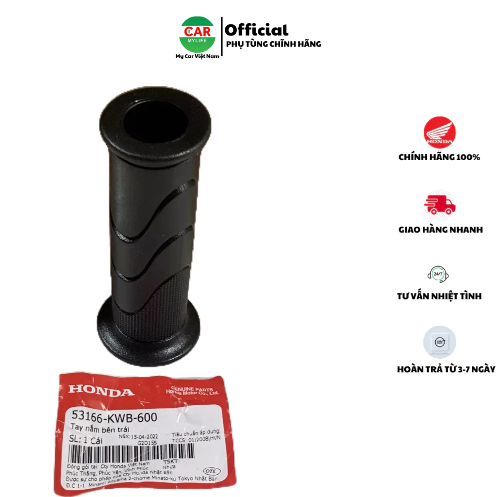Tay nắm bên trái - bao tay HONDA WAVE S110, A110, RSX110, AB125, SH, LEAD125, VISION. 53166KWB600