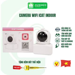 Camera Wifi Thông Minh Hunonic ICat Indoor Trong Nhà, Xoay 355 Độ, Màu trắng