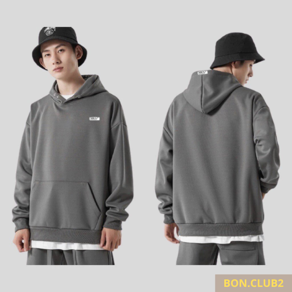 Áo Hoodie Nữ, Nam Form Rộng Mũ To Cúc Bấm Tay Phồng Unisex Oversize. Áo Khoác Nỉ Localbrand Kute Mác Cao Su Tem Lụa