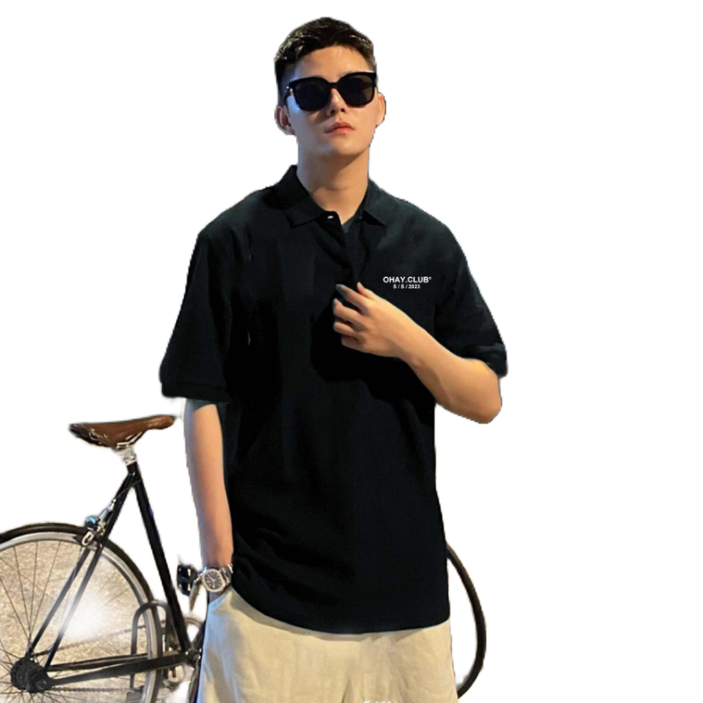 Áo Thun Nam, Nữ Form Rộng Tay Lỡ.  Áo Phông ODIN UNISEX Polo Local Brand Oversize Đen Trắng Chất Vải Cá Sấu