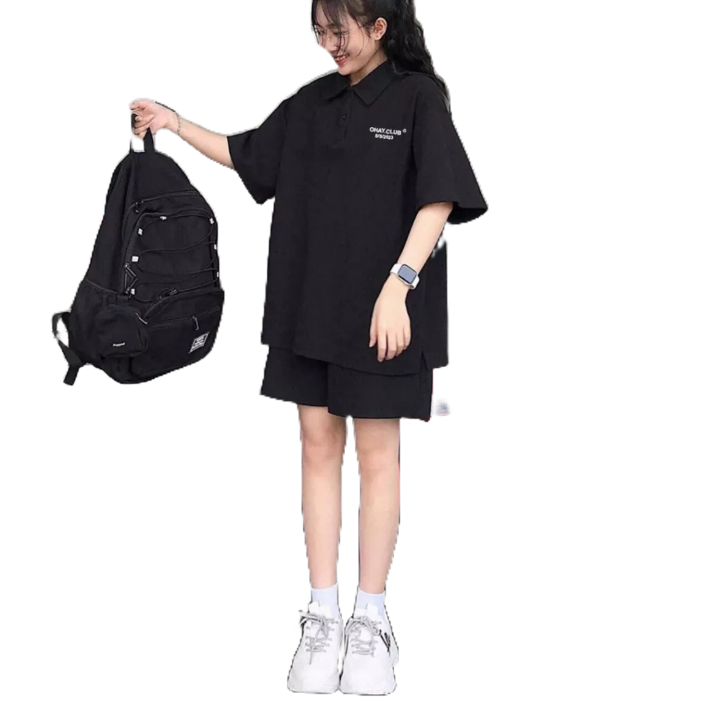 Áo Thun Nam, Nữ Form Rộng Tay Lỡ.  Áo Phông ODIN UNISEX Polo Local Brand Oversize Đen Trắng Chất Vải Cá Sấu