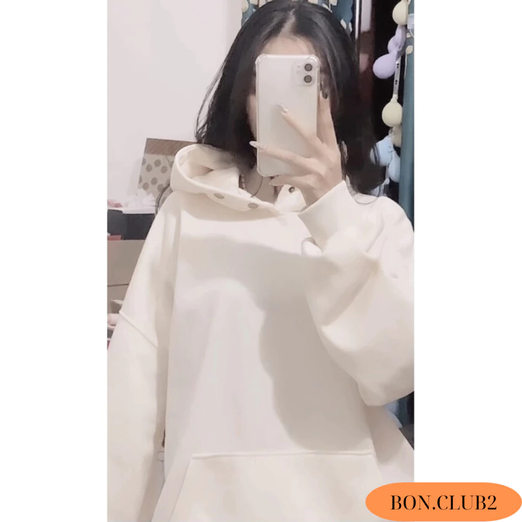 Áo Hoodie Nữ, Nam Form Rộng Mũ To Cúc Bấm Tay Phồng Unisex Oversize. Áo Khoác Nỉ Localbrand Kute Mác Cao Su Tem Lụa