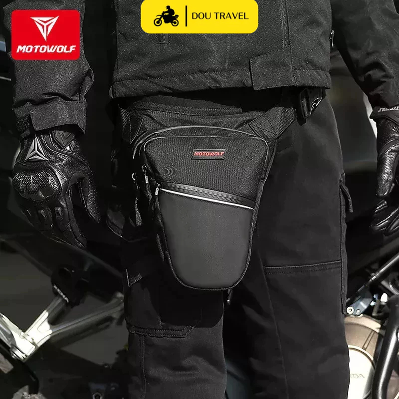 Túi đeo hông đeo đùi MOTOWOLF cao cấp chính hãng đi phượt du lịch nhiều ngăn đa năng