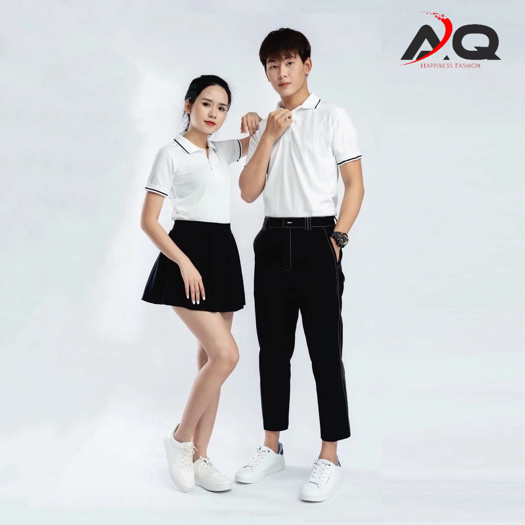 Áo thun Polo sọc Nam cổ bẻ basic cộc tay vải cotton cá sấu co dãn thấm hút mồ hôi tốt