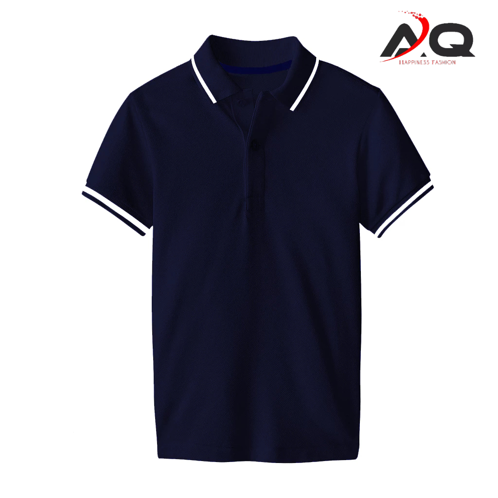 Áo thun Polo sọc Nam cổ bẻ basic cộc tay vải cotton cá sấu co dãn thấm hút mồ hôi tốt
