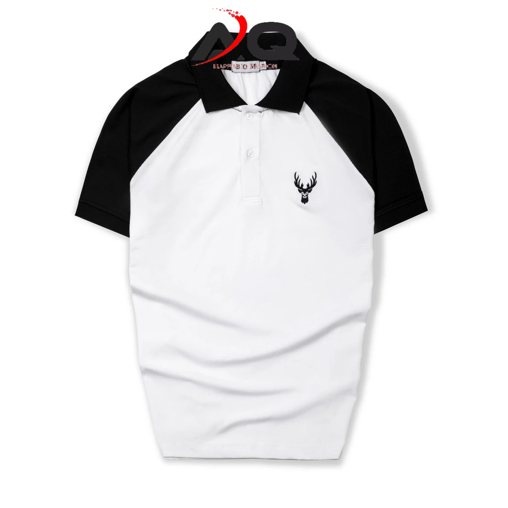 Áo thun Polo nam cá sấu chất cotton thêu sừng hưu cao cấp basic trắng đen