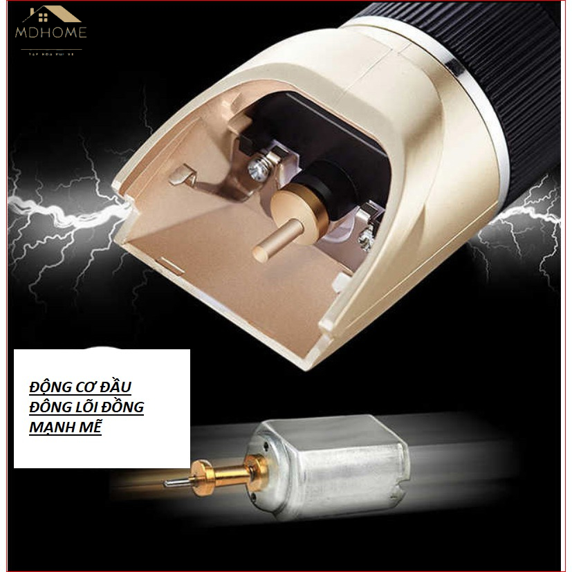 ❌Bán Lỗ❌Tông đơ cắt tóc Full phụ kiện cắt tóc chuyên nghiệp dùng cho gia đình Cho salon MD Home