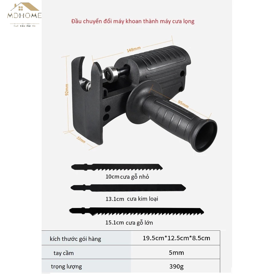 Bộ chuyển đổi máy khoan thành máy cưa,khoan,cắt cầm tay