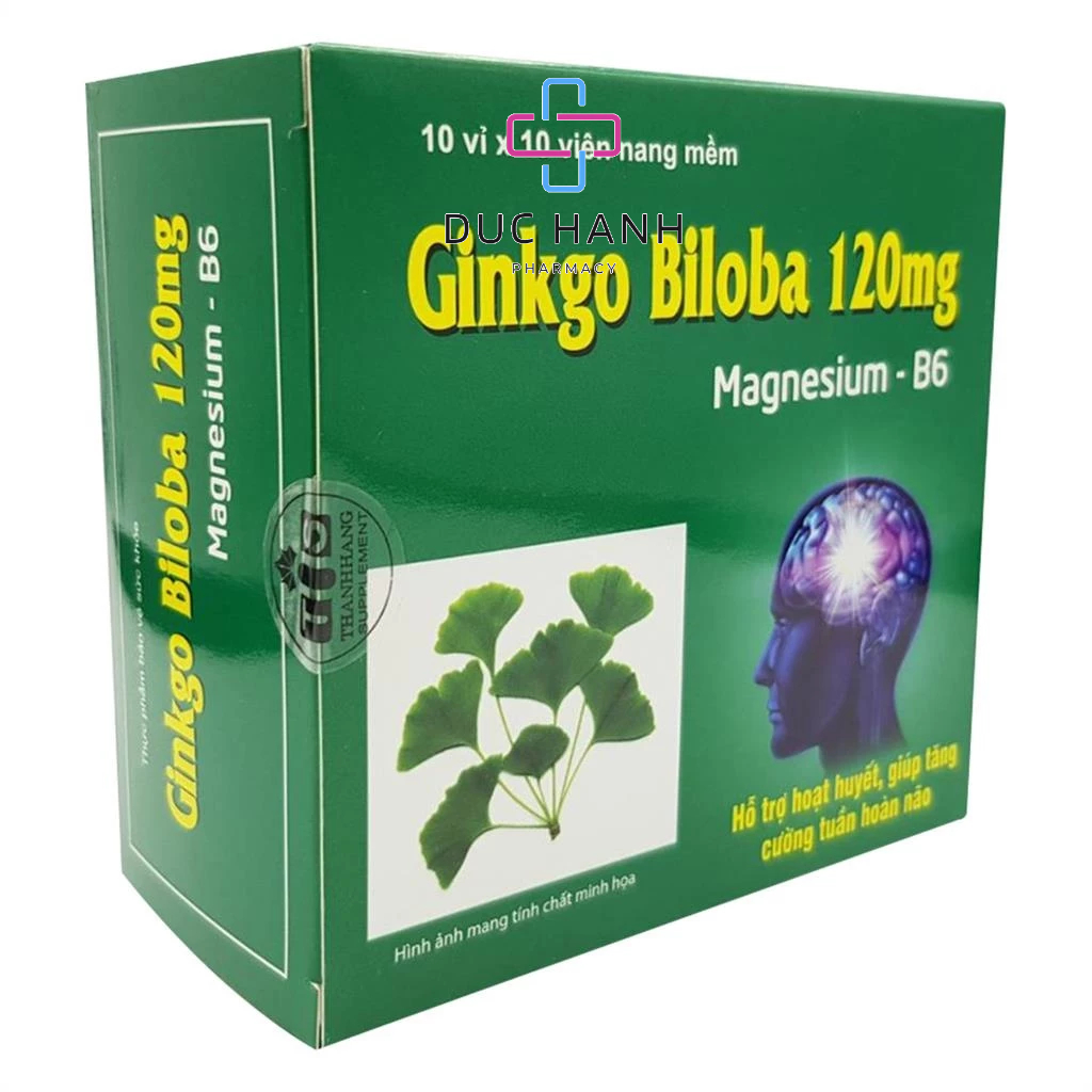 Viên tuần hoàn não Ginkgo Biloba 120mg - Hộp 100 viên