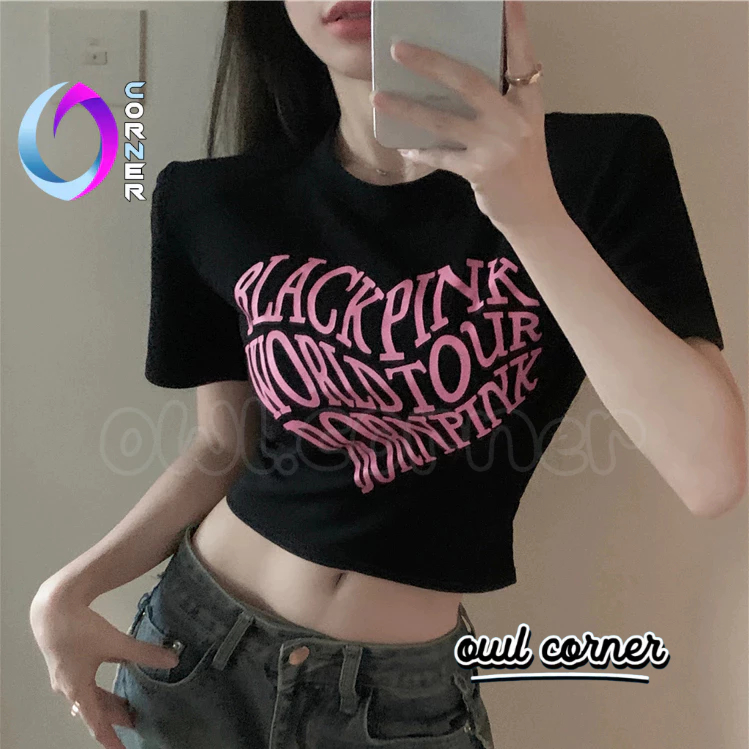 Áo Croptop Ôm Body BORN PINK Đẹp Sexy Nữ, Áo Thun Chất Borip Kiểu In Họa Tiết Thời Trang Hàn Quốc OWL CORNER
