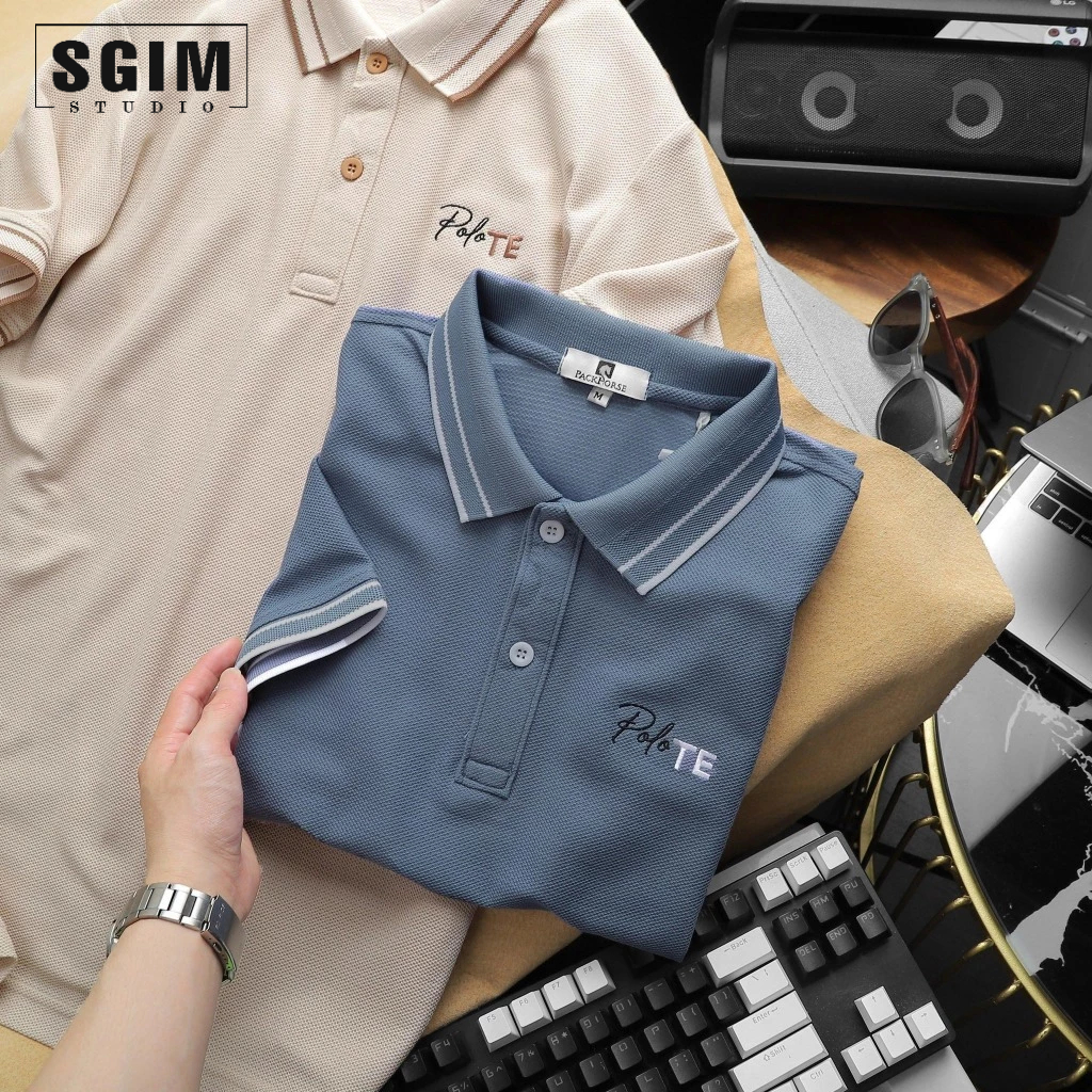 Áo polo TE Sgimstudio cao cấp, Thun cá sấu cotton lục giác mềm mát, co giãn 4 chiều  | Sgimstudio