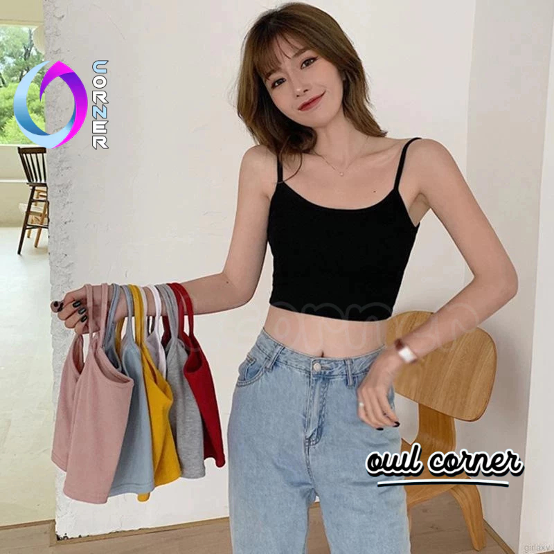 Áo Croptop HAI DÂY MẢNH Thun Borip Kiểu Sexy Nữ, Áo Thun Ôm Body Đẹp OWL CORNER