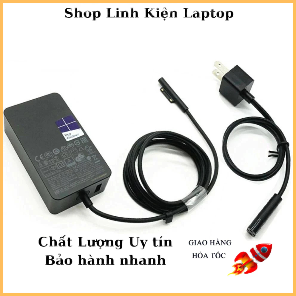 Sạc Surface Pro 3 4 5 6 7 8 Surface book 1 2 3 Surface laptop 1 2 3 65w 15v 4a hàng new 100%