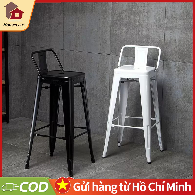 Ghế quầy bar gia đình tựa lưng vào ghế cao Bắc Âu