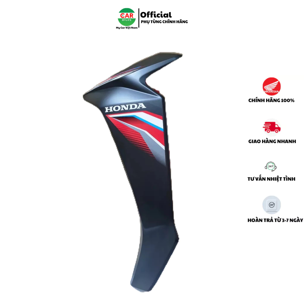 Cánh yếm bên trái - ốp trước phải HONDA BLADE Số năm 2021 màu Đen đỏ. *NHB25* (64770K57AC0ZD)