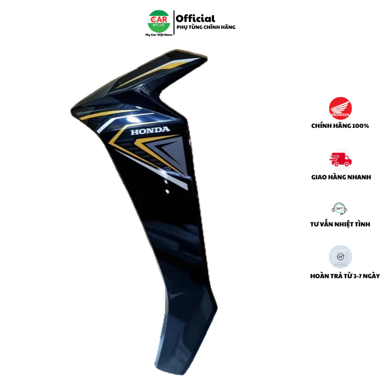 Cánh yếm bên trái HONDA BLADE Số năm 2019-2020 màu Đen tem vàng. *NHB25M* 64770K57A70ZC