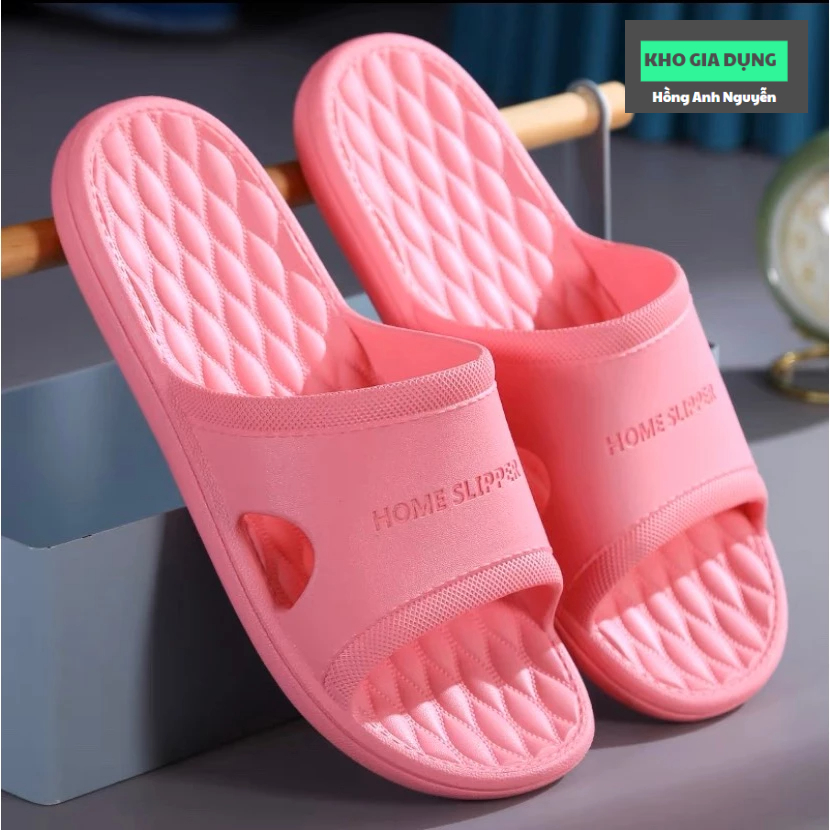 Dép mang nhà nam nữ - đi văn phòng - nhà tắm bằng nhựa dẻo nguyên khối, nhẹ, êm chân, chống trơn trượt