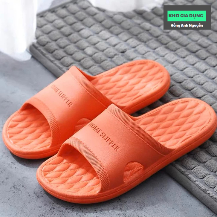 Dép mang nhà nam nữ - đi văn phòng - nhà tắm bằng nhựa dẻo nguyên khối, nhẹ, êm chân, chống trơn trượt