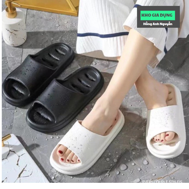 Dép nam nữ có lỗ thoáng khí mang trong nhà, nhà tắm, văn phòng bằng caosu dẻo siêu bền, êm chân, chống trơn