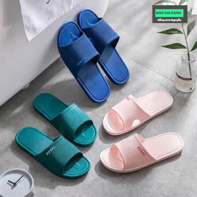 Dép mang trong nhà, văn phòng nam nữ, bằng cao su dẻo đúc nguyên khối mềm nhẹ, chống trơn
