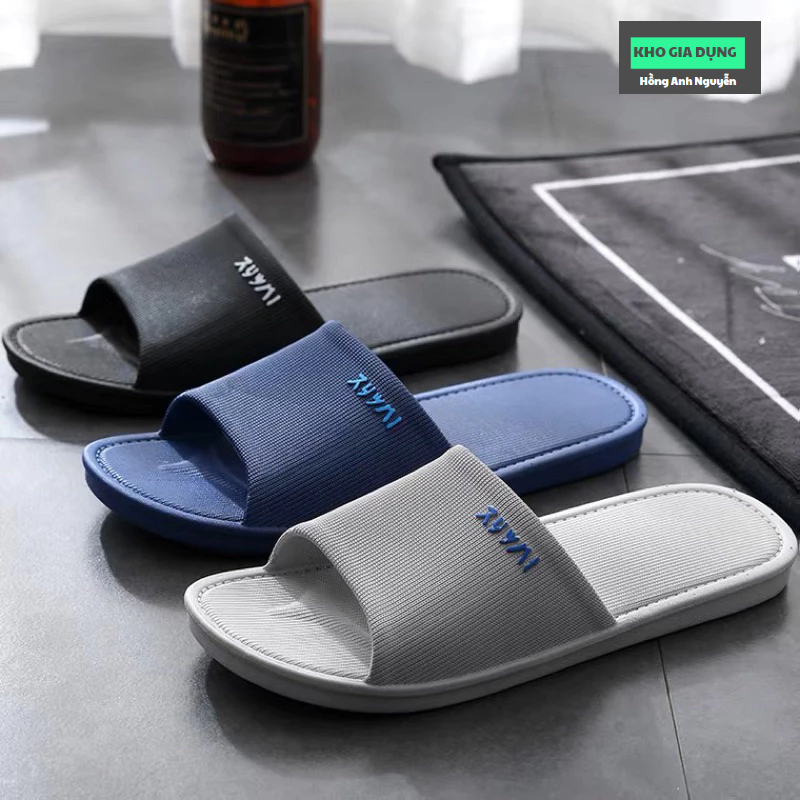 Dép mang trong nhà, văn phòng nam nữ, bằng cao su dẻo đúc nguyên khối mềm nhẹ, chống trơn