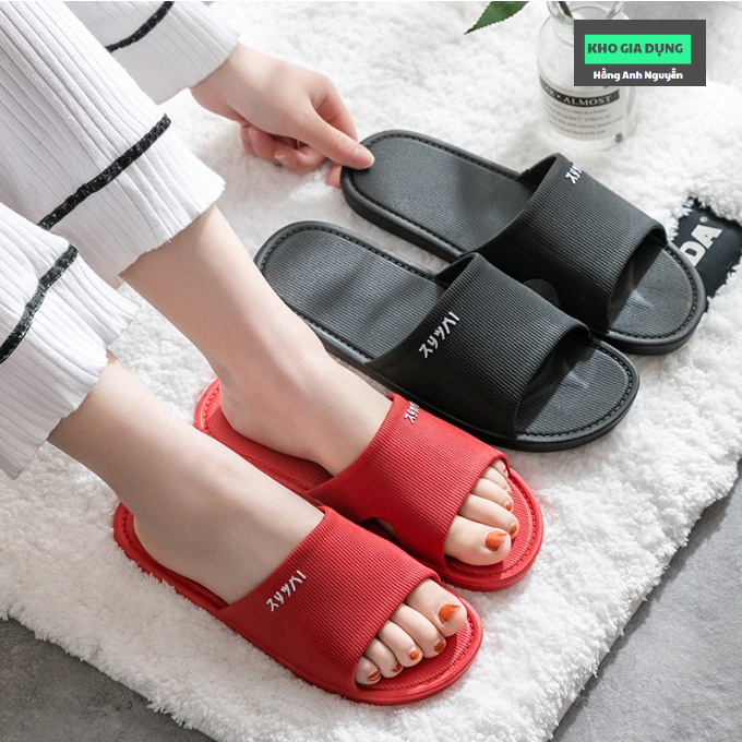 Dép mang trong nhà, văn phòng nam nữ, bằng cao su dẻo đúc nguyên khối mềm nhẹ, chống trơn