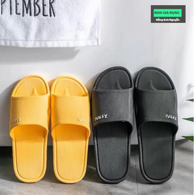 Dép mang trong nhà, văn phòng nam nữ, bằng cao su dẻo đúc nguyên khối mềm nhẹ, chống trơn