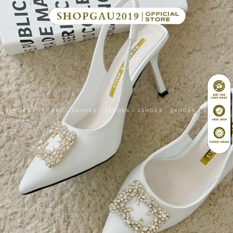 FREE SHIP Giày cao gót nữ 7p cao cấp khóa đá chắc chắn lên chân cực đẹp