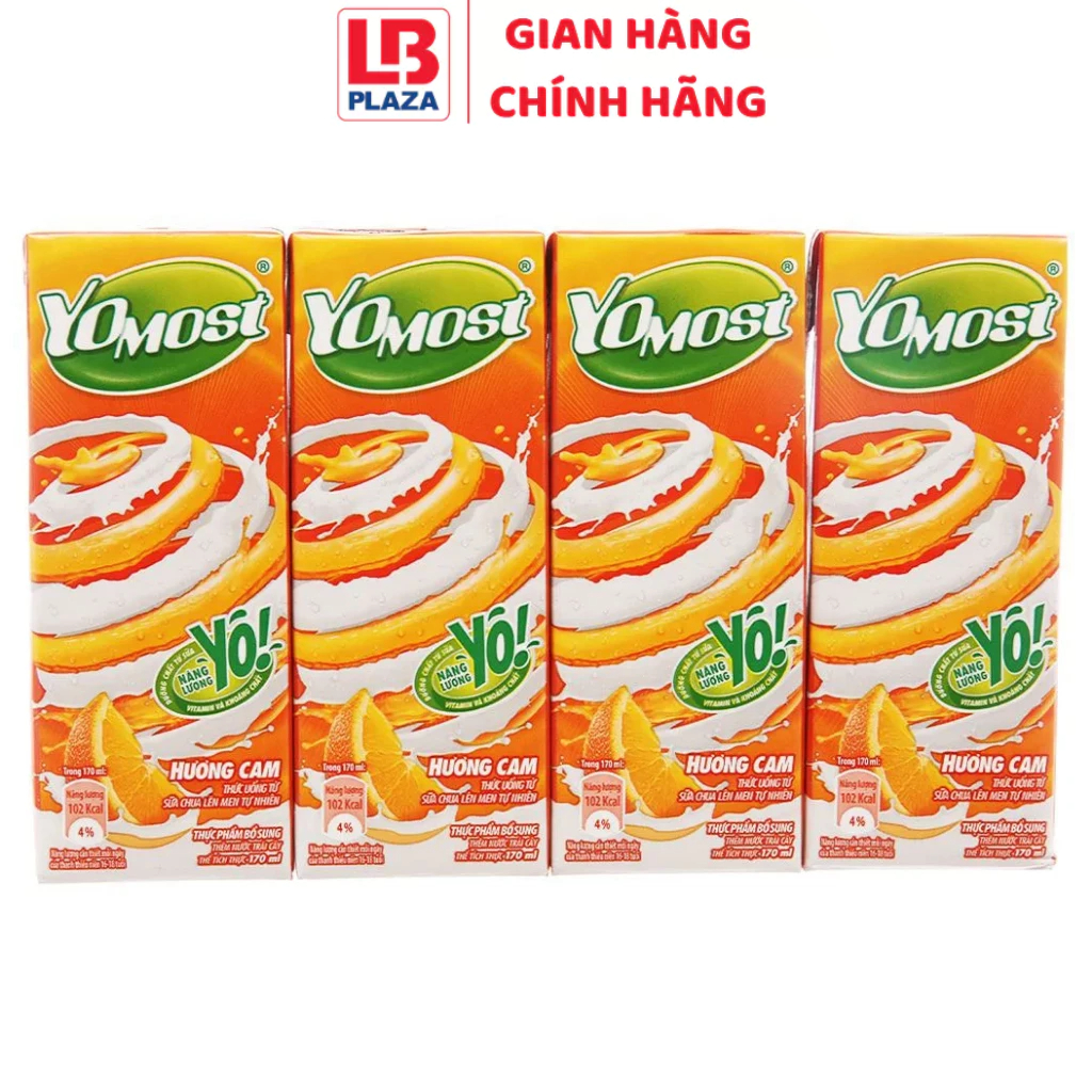 Sữa Yomost 170ml*4 hương cam