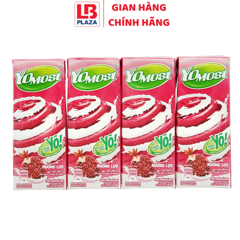Sữa Yomost 170ml*4 hương lựu