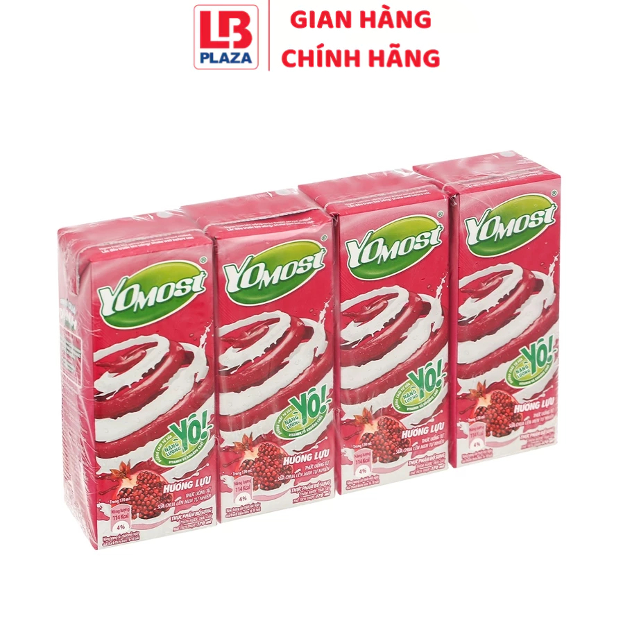 Sữa Yomost 170ml*4 hương lựu