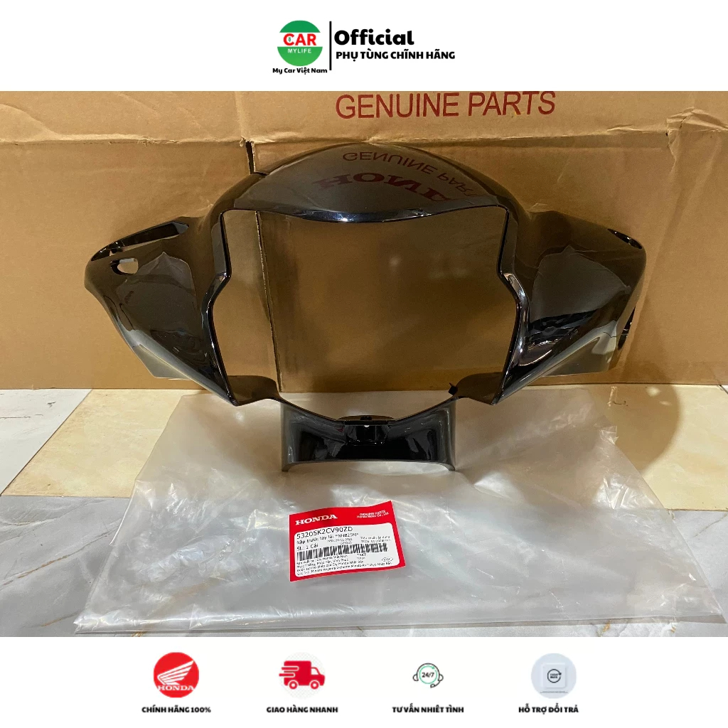 Nắp trước tay lái - ốp trước HONDA VISION năm 2022-2023 màu Đen bóng. *NHB25M* Mã SP 53205K2CV90ZD