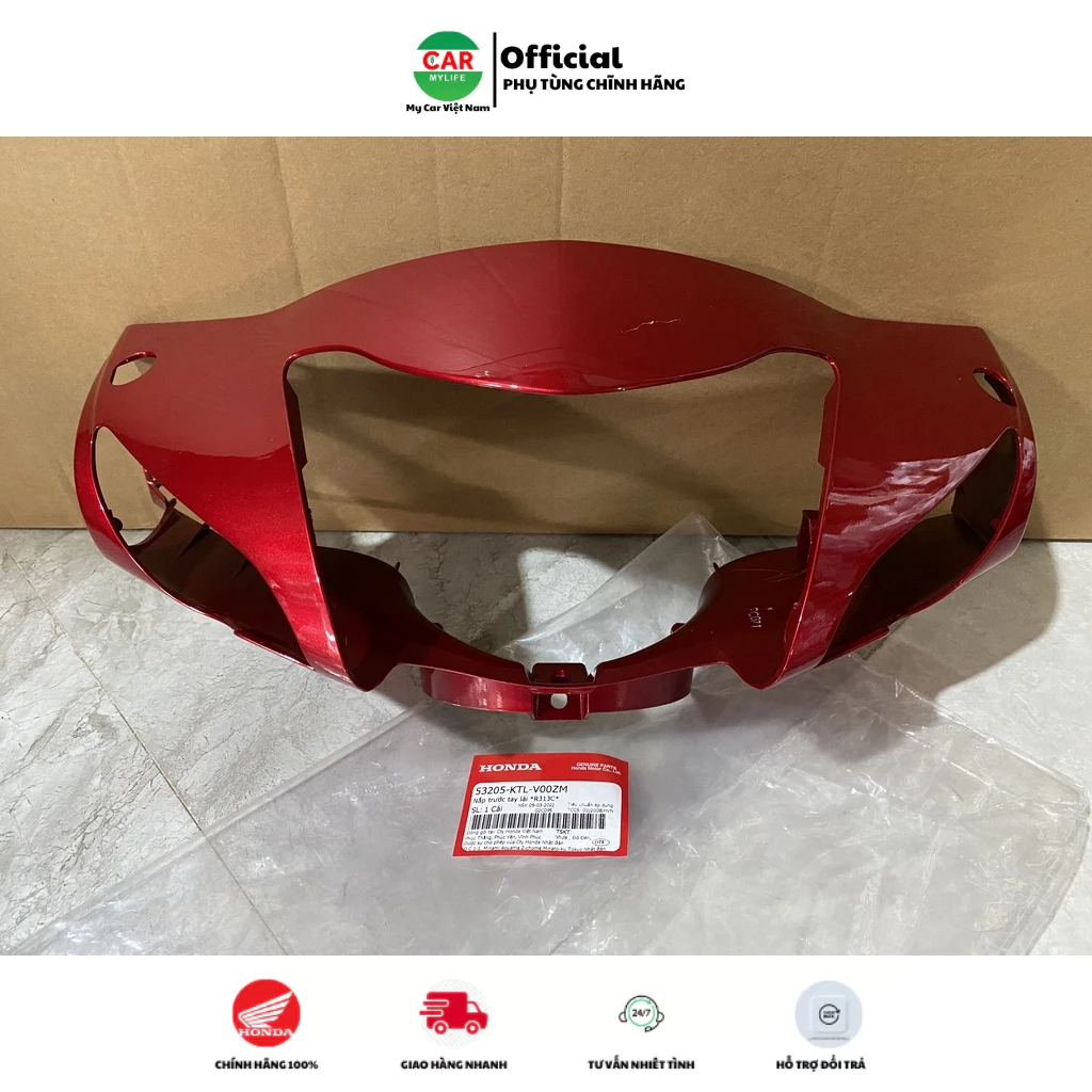 Nắp trước tay lái - bàn thờ HONDA WAVE S100 năm 2007-2008 màu Đỏ. (53205KTLV00ZM)