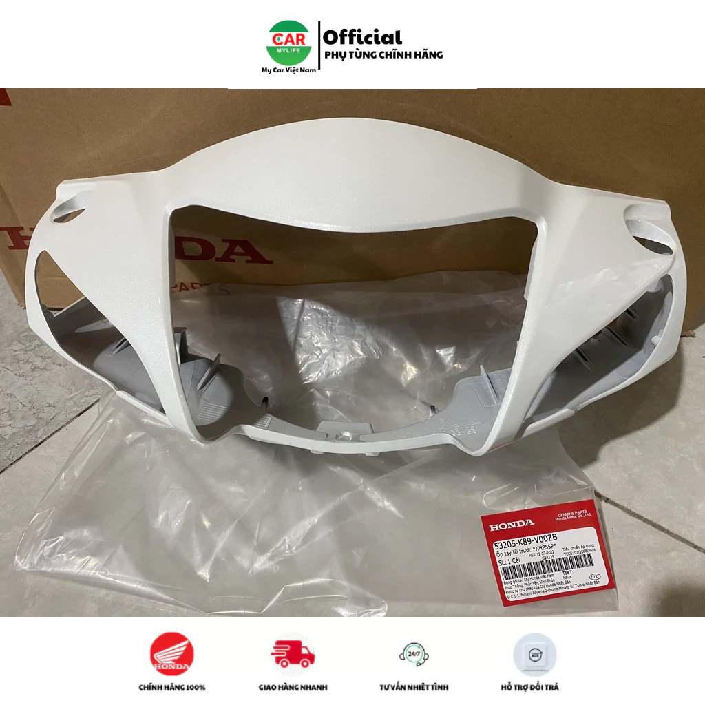 Ốp tay lái trước - bàn thờ HONDA WAVE A110 năm 2017-2018-2019-2022 màu Trắng. *NHB55* 53205K89V00ZB