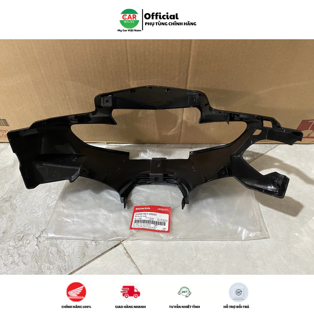 Ốp tay lái trước - Bàn thờ HONDA BLADE Số năm 2014-2015 màu Đen bóng. NH-B25M-đĩa 53205K57V00ZD