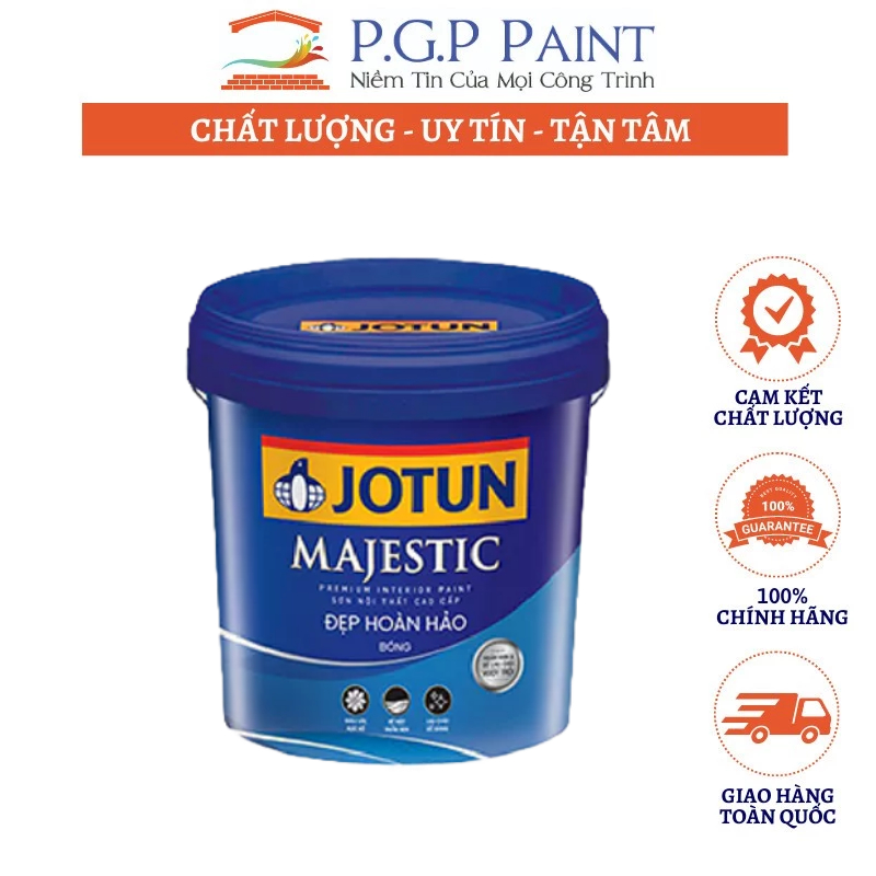 [5L] Sơn Nội Thất Cao Cấp Jotun Majestic Đẹp Hoàn Hảo Bóng (MÀU TRẮNG)