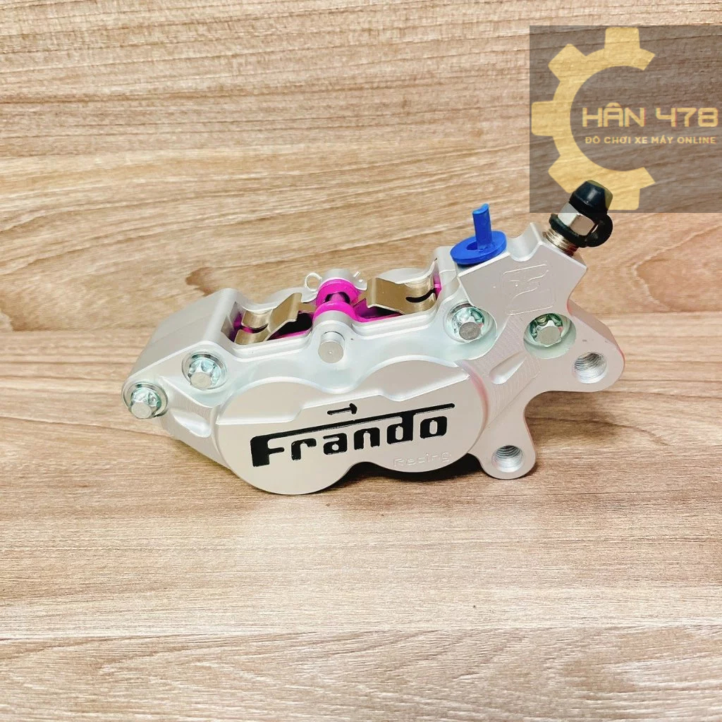 Heo dầu thắng đĩa Frando 4 Piston đối xứng TRẮNG cho tất cả các dòng xe máy