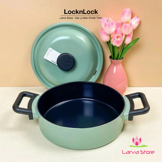 Nồi Decor LocknLock Lòng Phủ Chống Dính Ceramic LDE1244IH 24cm - Màu Mint (Đáy Từ) - Larva Store