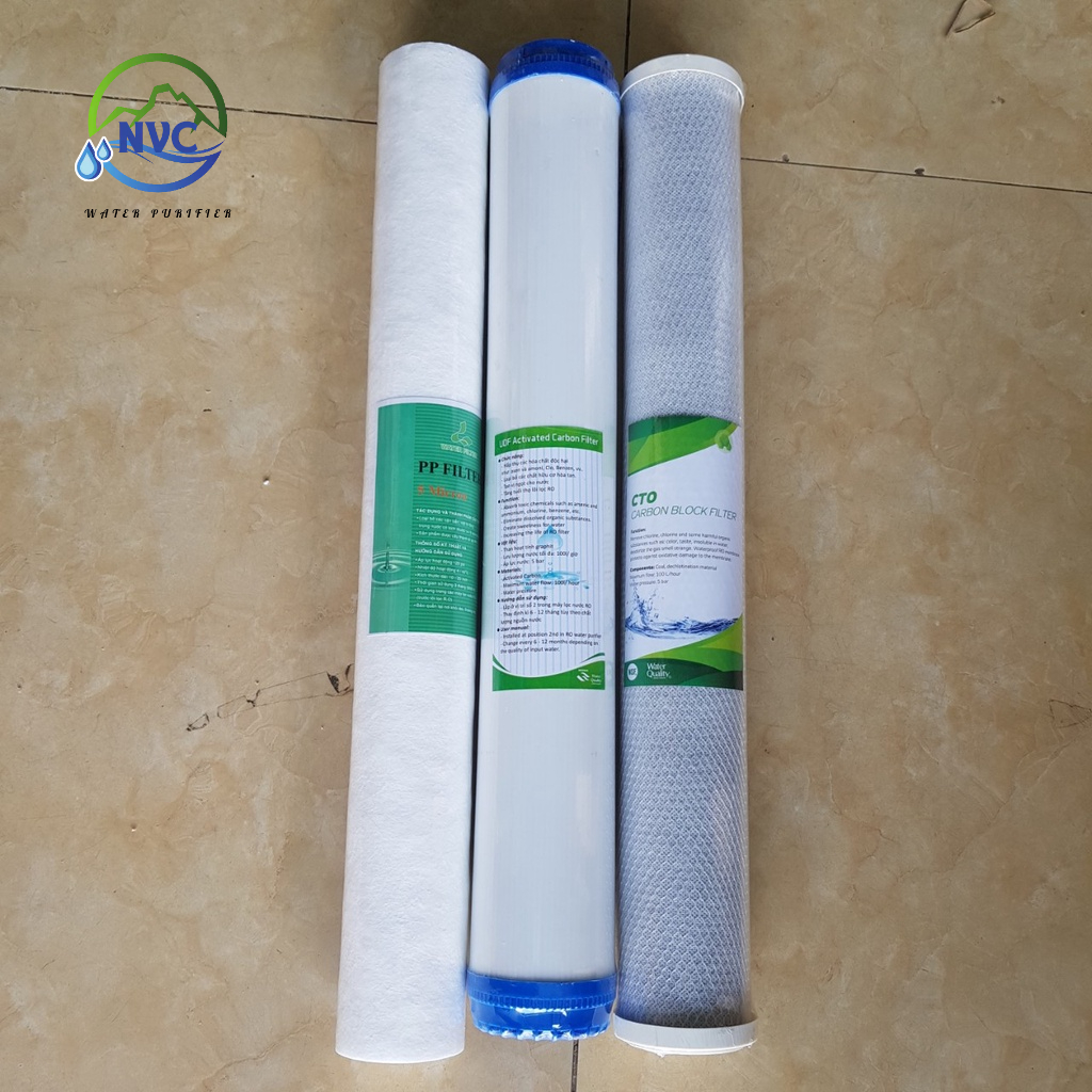 Bộ 3 lõi lọc thô số 123 lọc thô nước sinh hoạt 20 inch