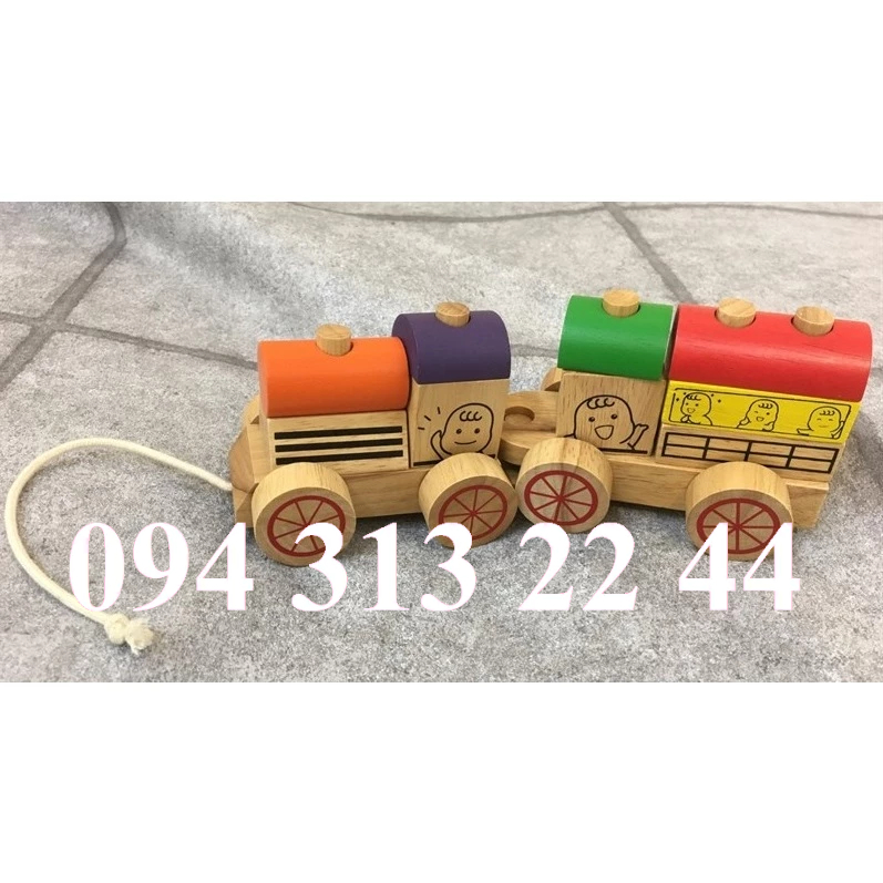 lắp ráp tàu hỏa, xe lửa gỗ