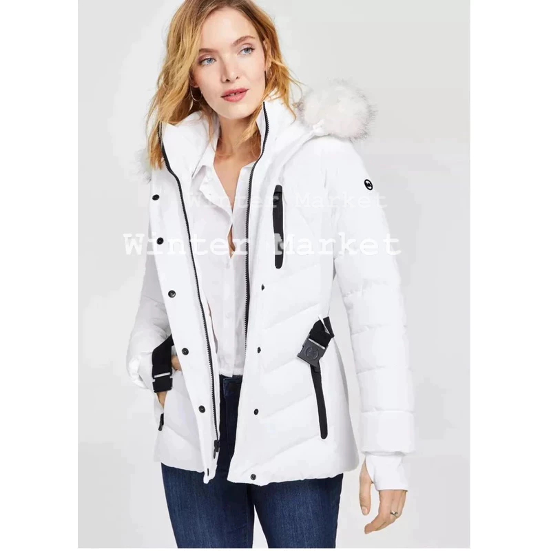 Áo khoác đi lạnh, áo khoác mùa đông Michael Kors Women's Belted từ 10•C đến (-10•C)~15•F áo đi âm độ, Áo phao đi tuyết