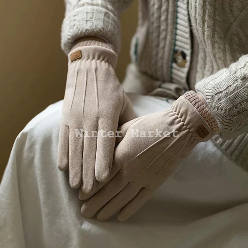 Bao tay đi lạnh, găng tay nữ đi lạnh mùa đông Bao tay lót lông da nỉ ấm áp