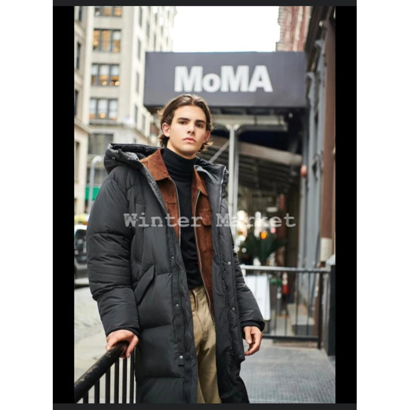 Áo phao dáng dài unisex, áo đi tuyết áo phao lông vũ đi lạnh thương hiệu HUM Hàn quốc , áo phao đại hàn siêu ấm