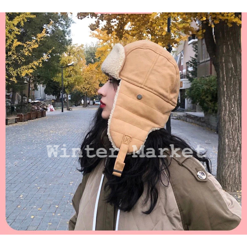 Nón đi lạnh, nón đi tuyết form phi công, nón mùa đông lót lông giữ ấm tai có khoá cài đội được nhiều kiểu