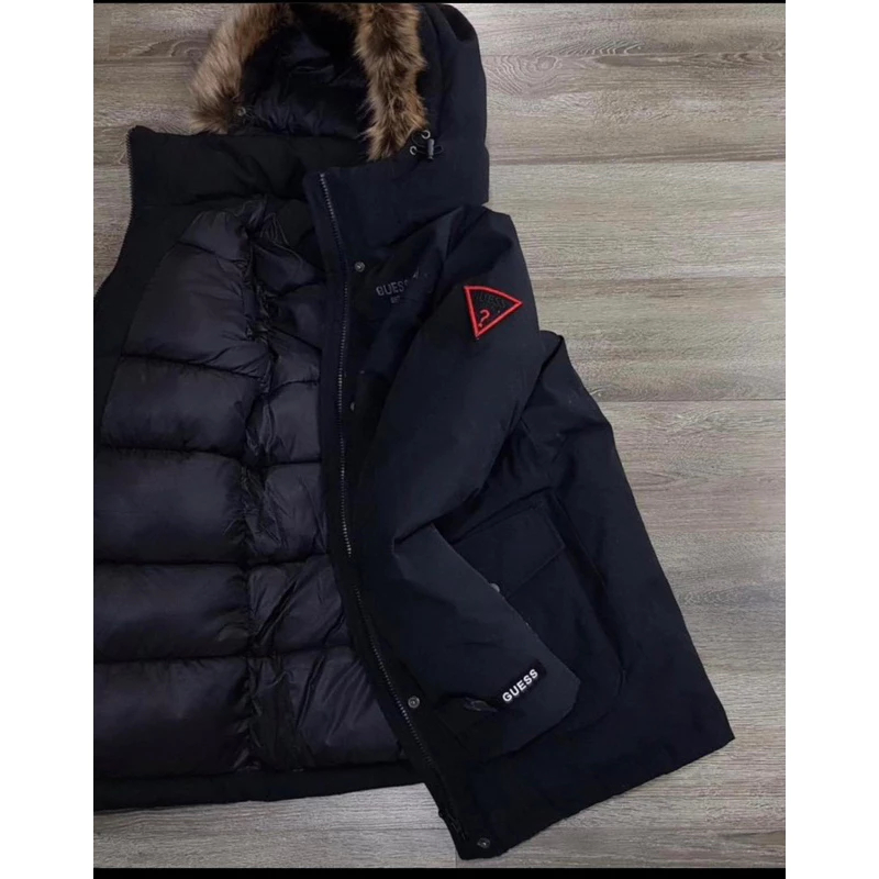 Áo khoác đi lạnh, áo khoác jacket mùa đông Guess  Form unisex dày dặn