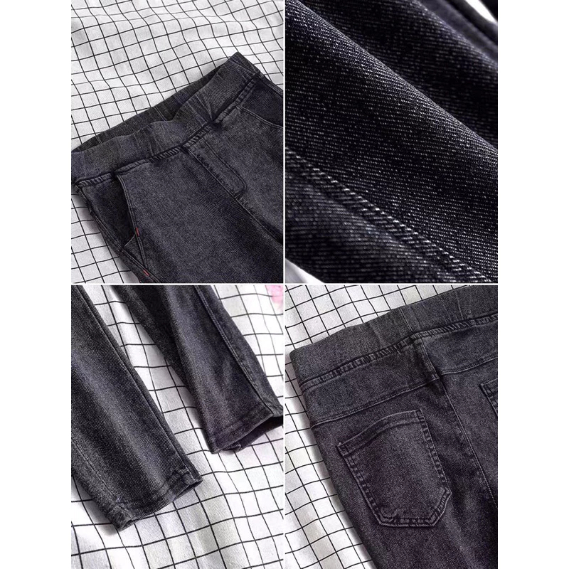 Quần jeans lót lông co giãn ấm áp cho mùa đông freesize từ 50-65kg, quần legging jeans đi lạnh, quần jeans lót lông