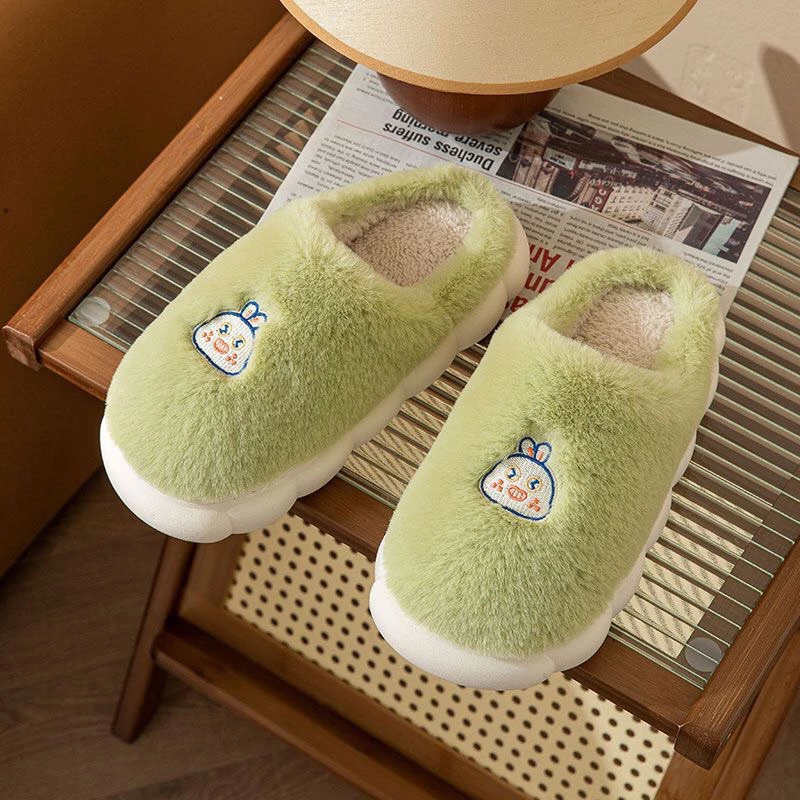 Dép lông ấm áp đi trong nhà, dép đi trong nhà dày dặn êm ái chống trơn trượt unisex free size( hàng Quảng Châu)