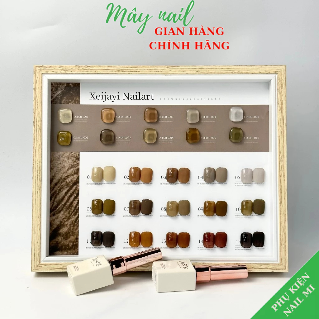 Sét sơn gel 15 màu tông nâu siêu đẹp tặng kèm bảng màu