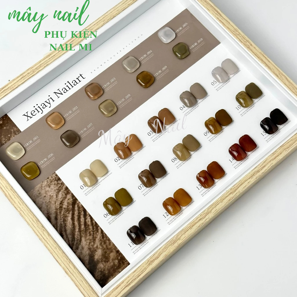 Sét sơn gel 15 màu tông nâu siêu đẹp tặng kèm bảng màu