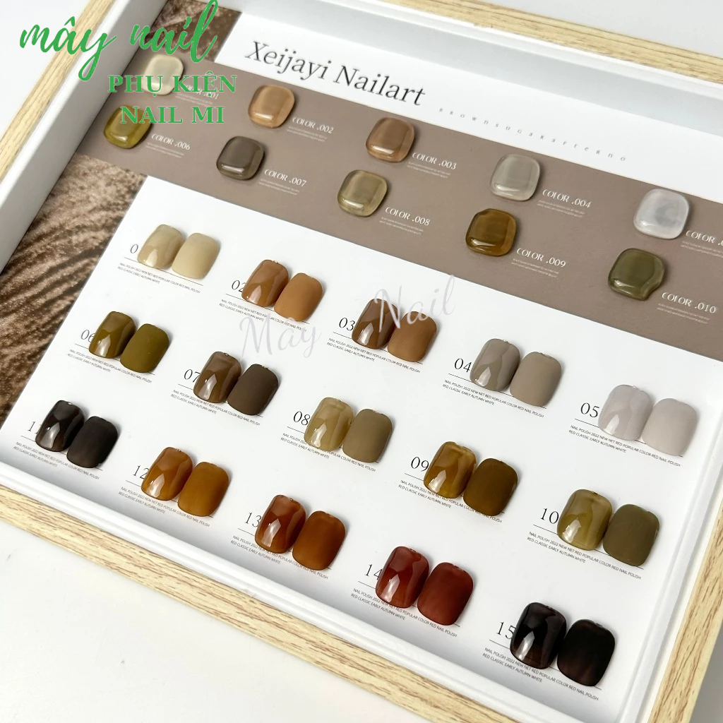 Sét sơn gel 15 màu tông nâu siêu đẹp tặng kèm bảng màu